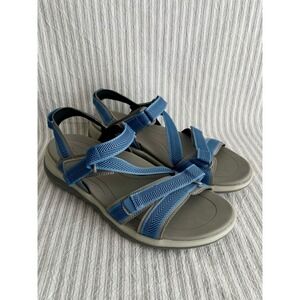 Orthofeet Lake Blue Grey Athletic Sandals Womens 10.5 Wide Strappy Walking
